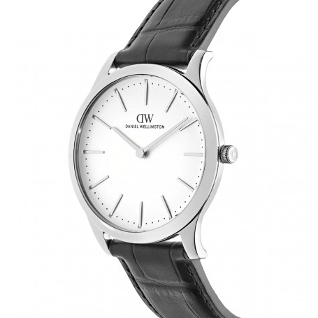DANIEL WELLINGTON - OROLOGIO PATHFINDER BLACK-CROC FROST-WHITE SILVER - 39MM