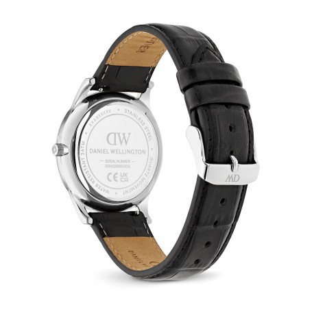 DANIEL WELLINGTON - OROLOGIO PATHFINDER BLACK-CROC FROST-WHITE SILVER - 39MM