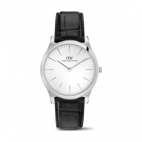 DANIEL WELLINGTON - OROLOGIO PATHFINDER BLACK-CROC FROST-WHITE SILVER - 39MM