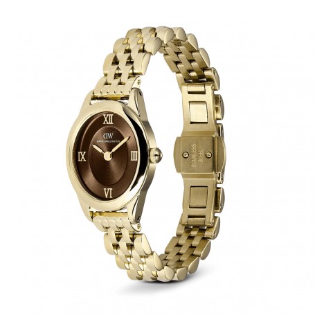 DANIEL WELLINGTON - OROLOGIO OPHELIA MINI BEANS LINK AMBER GOLD - 20x25,5MM