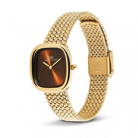 DANIEL WELLINGTON - OROLOGIO MARGOT BRAIDED MESH AMBER GOLD - 24X26MM