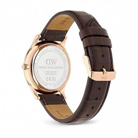 DANIEL WELLINGTON - OROLOGIO PATHFINDER BROWN-CROC FROST-WHITE ROSE GOLD - 39MM