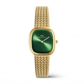 DANIEL WELLINGTON - OROLOGIO MARGOT BRAIDED MESH EMERALD GOLD - 24X26MM