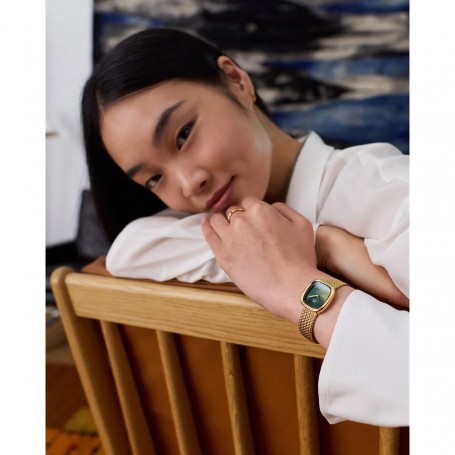 DANIEL WELLINGTON - OROLOGIO MARGOT BRAIDED MESH EMERALD GOLD - 24X26MM