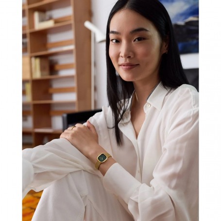 DANIEL WELLINGTON - OROLOGIO MARGOT BRAIDED MESH EMERALD GOLD - 24X26MM
