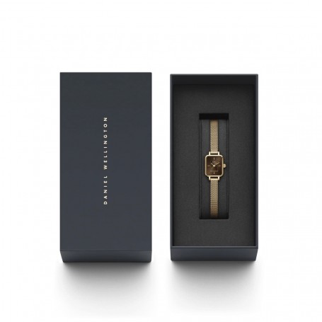 DANIEL WELLINGTON - OROLOGIO QUADRO MINI EVERGOLD AMBER - 15,4X18,2MM