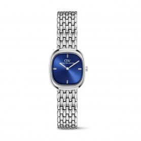 DANIEL WELLINGTON - OROLOGIO CORTA ROYAL BLUE GRAIN-LINK SILVER - 24X28MM
