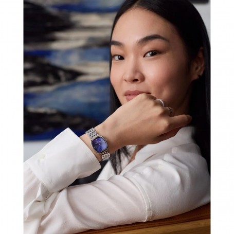 DANIEL WELLINGTON - OROLOGIO CORTA ROYAL BLUE GRAIN-LINK SILVER - 24X28MM
