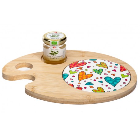 CUORE MATTO - TAGLIERE TAVOLOZZA MIELE - COLLEZIONE CUORICINI