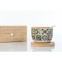 CUORE MATTO - ZUCCHERIERA CERAMICA BASE LEGNO - COLLEZIONE AMALFI