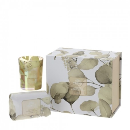 HERVIT - SET CANDELA 70 G + SAPONE 120 G - COLLEZIONE BOTANIC