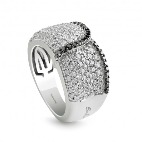 SALVINI - Anello brill.e black mis.15 HOLLYWOOD