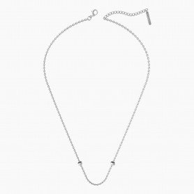 KIDULT - COLLEZIONE ALBA - GIROCOLLO IN ACCIAIO CON CATENA FORZATINA DIAMANTATA