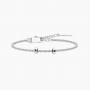 KIDULT - COLLEZIONE ALBA - BRACCIALE REGOLABILE CON CATENA FORZATINA DIAMANTATA