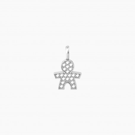 KIDULT - COLLEZIONE LITTLE BOY - CIONDOLO A FORMA DI BIMBO CON CRISTALLI