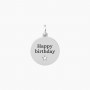 KIDULT - COLLEZIONE BIRTHDAY - CIONDOLO TONDO HAPPY BIRTHDAY CON CRISTALLO
