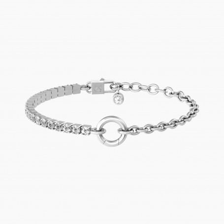 KIDULT - COLLEZIONE DUETTO - BRACCIALE COMPONIBILE IN ACCIAIO CON ZIRCONI