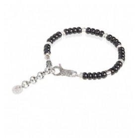 GERBA - COLLEZIONE MOSCH - BRACCIALE CON GANCIO E MURRINE NERE