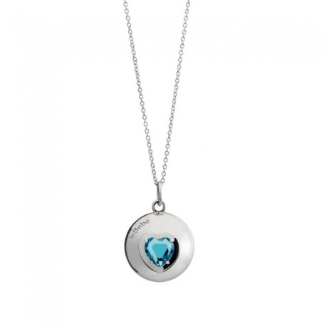 LE BEBE - COLLEZIONE OH BABY - COLLANA SUONAMORE CON DUE PIETRE COLORATE E UN CIONDOLO CUORE ADDIZIONALE