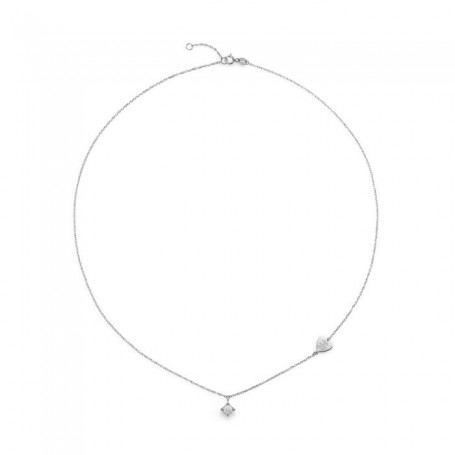 LE BEBE - COLLEZIONE PER SEMPRE - COLLANA CON DIAMANTE CON SAGOMA BIMBA INCISA