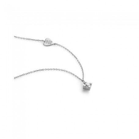 LE BEBE - COLLEZIONE PER SEMPRE - COLLANA CON DIAMANTE CON SAGOMA BIMBA INCISA