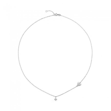 LE BEBE - COLLEZIONE PER SEMPRE - COLLANA CON DIAMANTE CON SAGOMA BIMBA INCISA