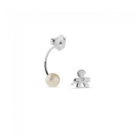 LE BEBE - COLLEZIONE LE PERLE - MONO ORECCHINO CON SAGOMA BIMBO
