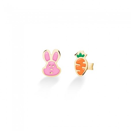 LE BEBE - COLLEZIONE FORTUNA - ORECCHINI CON CONIGLIETTO E CAROTA
